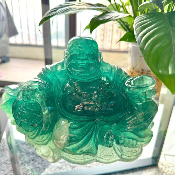 PHẬT DI LẶC ĐÁ FLUORITE – TÁC PHẨM THỦ CÔNG ĐẦY NĂNG LƯỢNG VÀ MAY MẮN